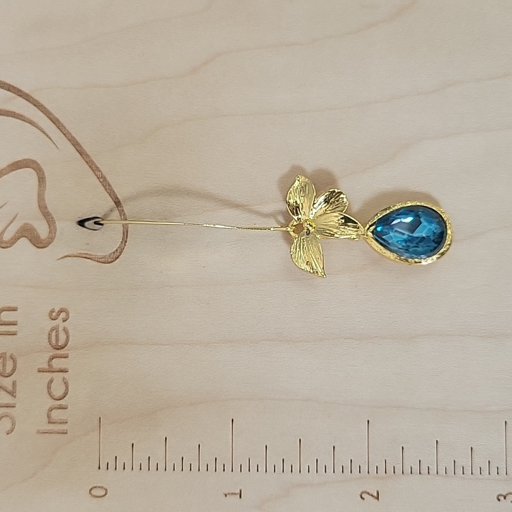 LILY TOPAZ LONG DROP EARRINGS - Picture 7 of 9